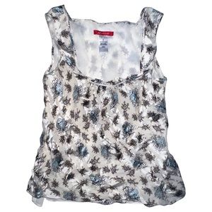 🪩4/$20!! Anne Klein Y2K Vintage Floral Silk Sleeveless Blouse Size 4 🪩4/$20!!